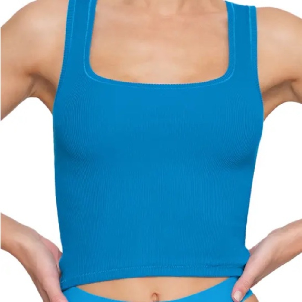 SKIMS Cotton Ribbed Tank in Mykonos